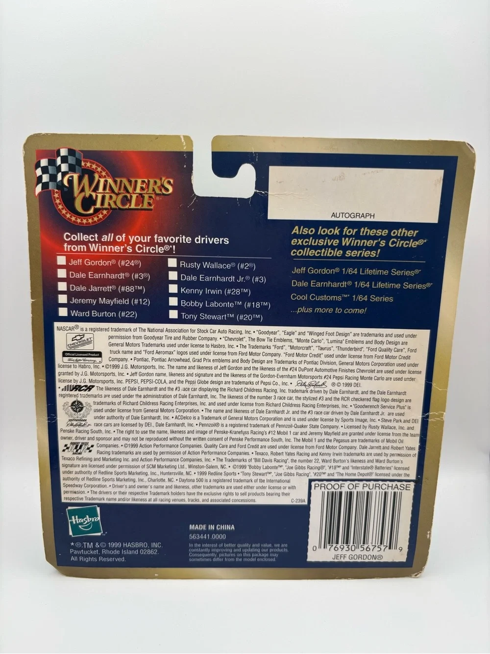 Vintage NIB Winner's Circle Jeff Gordon #24 Rainbow 1/43 Die-Cast NASCAR Car